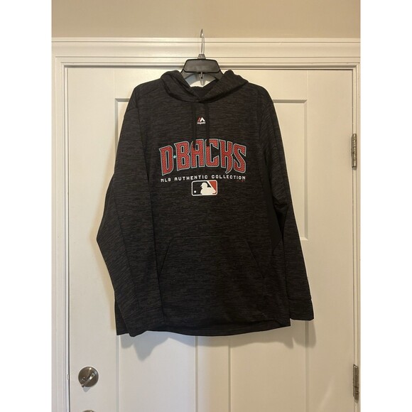 Arizona Diamondbacks TEAM ISSUED MAJESTIC Heather Black Hoodie Size Large Unisex - Picture 1 of 5